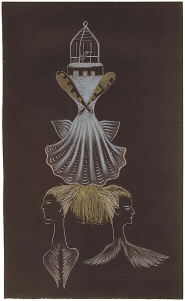 Cadavre exquis (Exquisite Corpse), André Breton, Colored pencil on paper