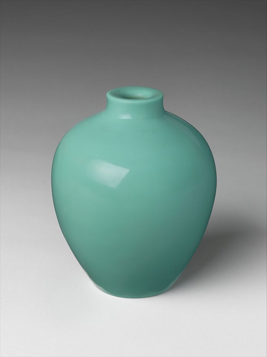 Vase, Opaque blue-green glass, China