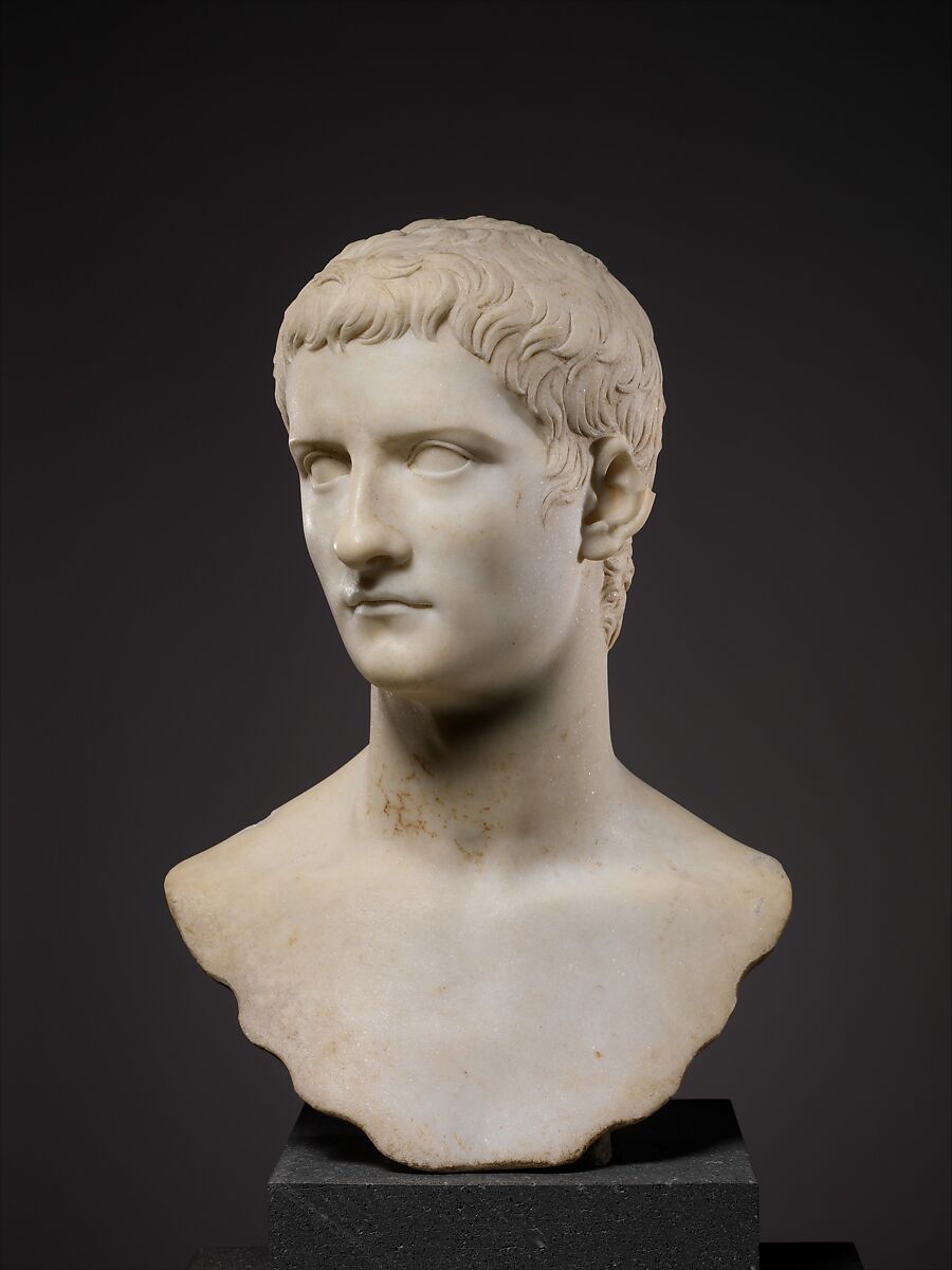 Marble portrait bust of the emperor Gaius, known as Caligula, Marble, Roman