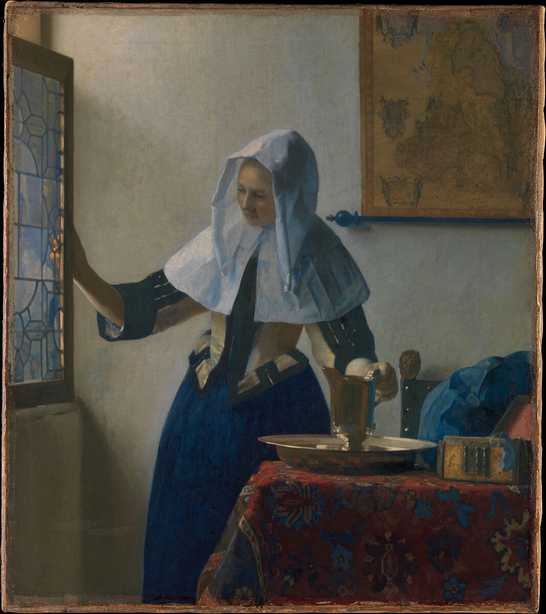 Young Woman with a Water Pitcher, Johannes Vermeer, Oil on canvas