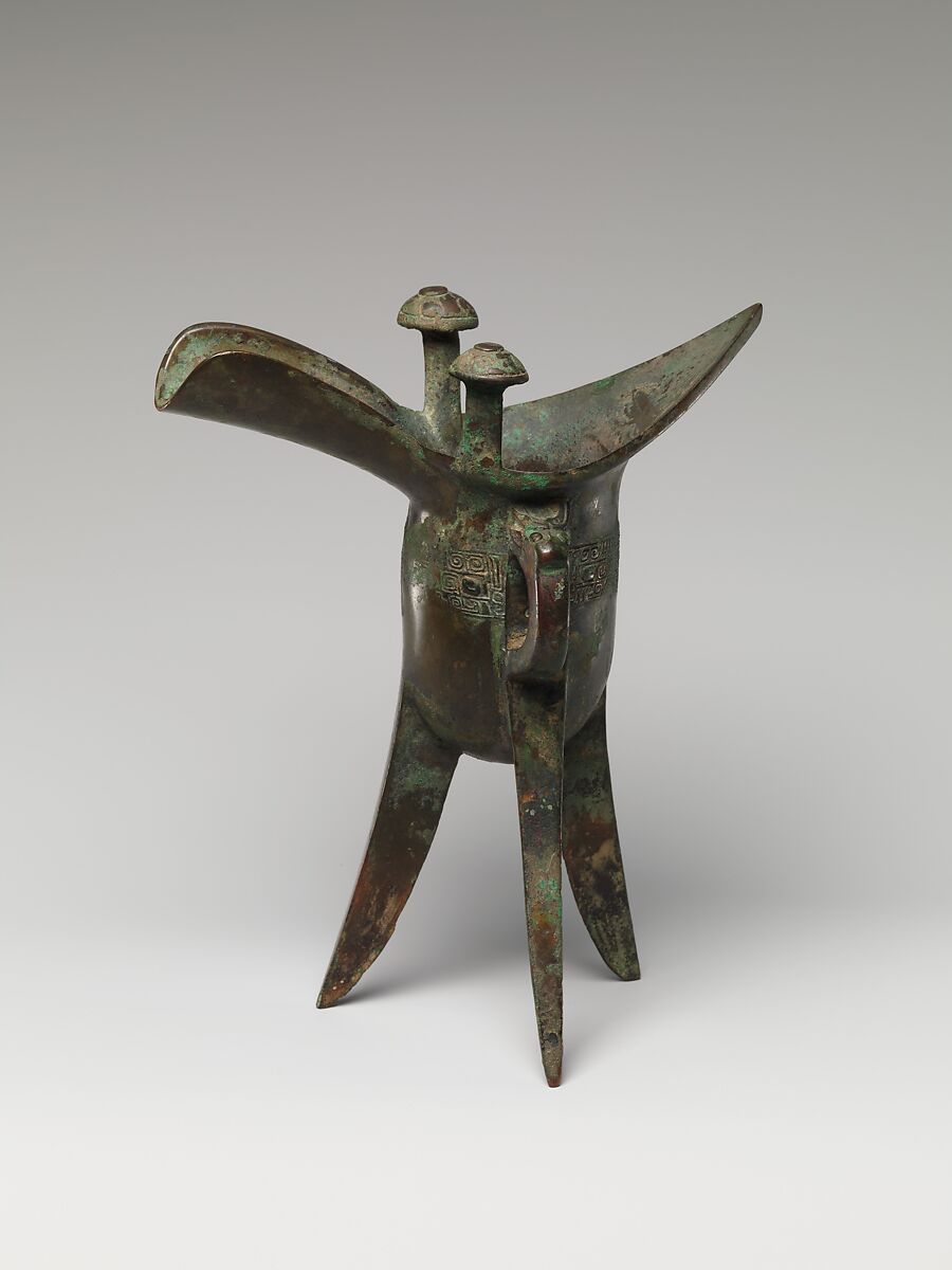 Ritual wine warmer (Jue), Bronze, China