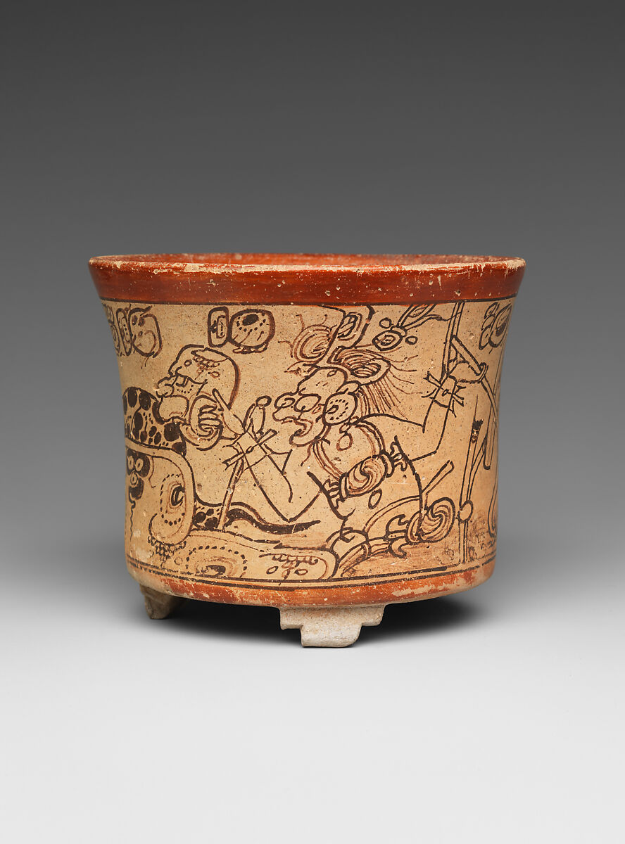Vessel with mythological scene, Metropolitan Painter, Ceramic, Maya
