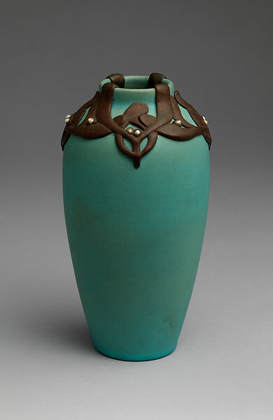Vase with mistletoe, Artus Van Briggle, Earthenware, American