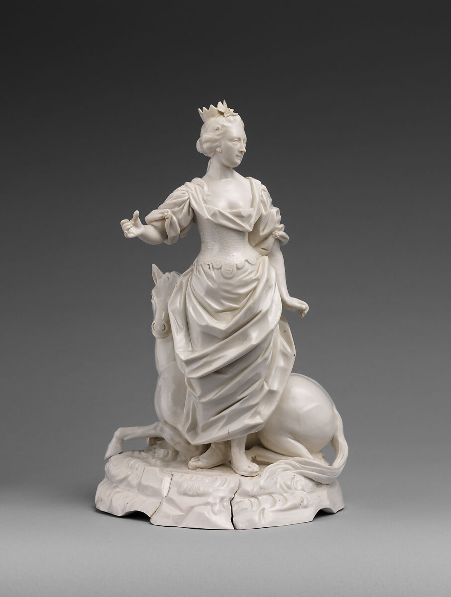 Europe, from Allegories of the Four Continents, Fulda Pottery and Porcelain Manufactory, Hard-paste porcelain