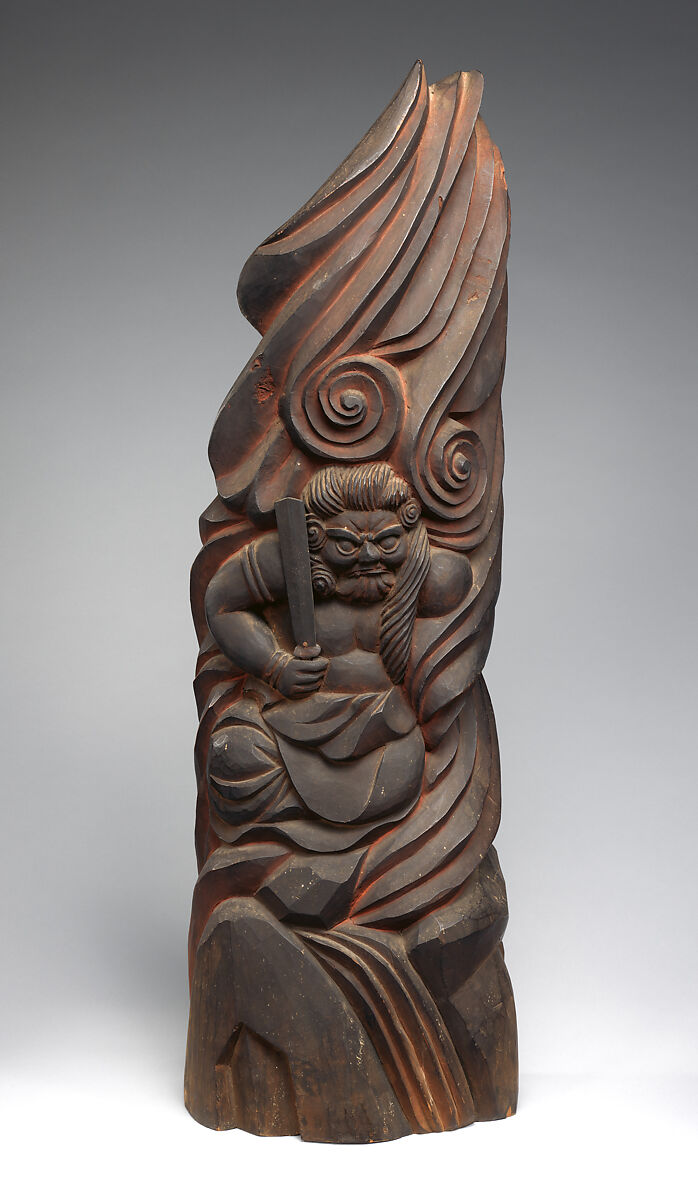 Fudō Myōō (Achala Vidyaraja), The Immovable Wisdom King, Mokujiki Shōnin, Chisel-carved (natabori) wood, Japan