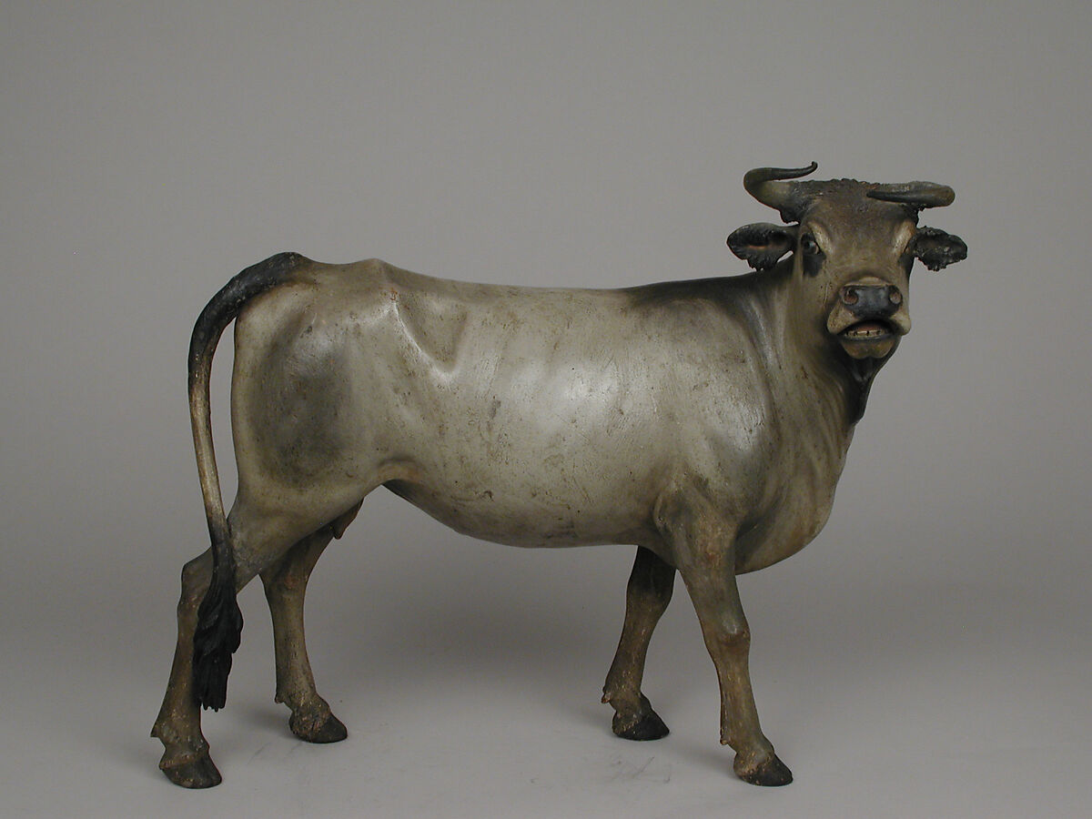 Cow, Polychromed terracotta