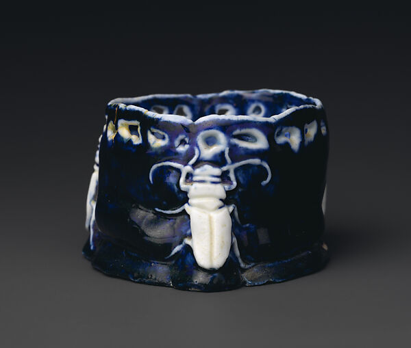 Cup with beetles, Adelaide Alsop Robineau, Porcelain, American