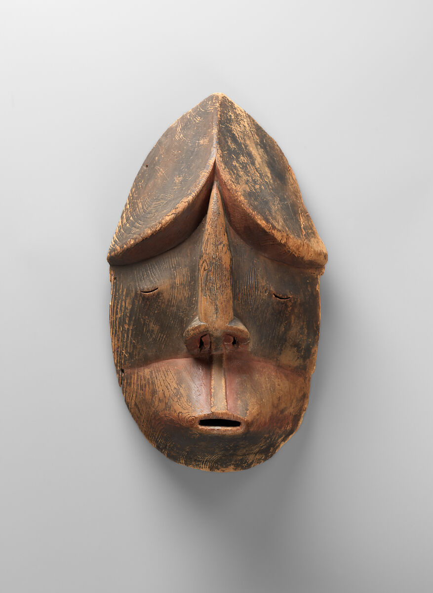 Mask, Wood and pigment, Alutiiq/ Sugpiaq, Native American