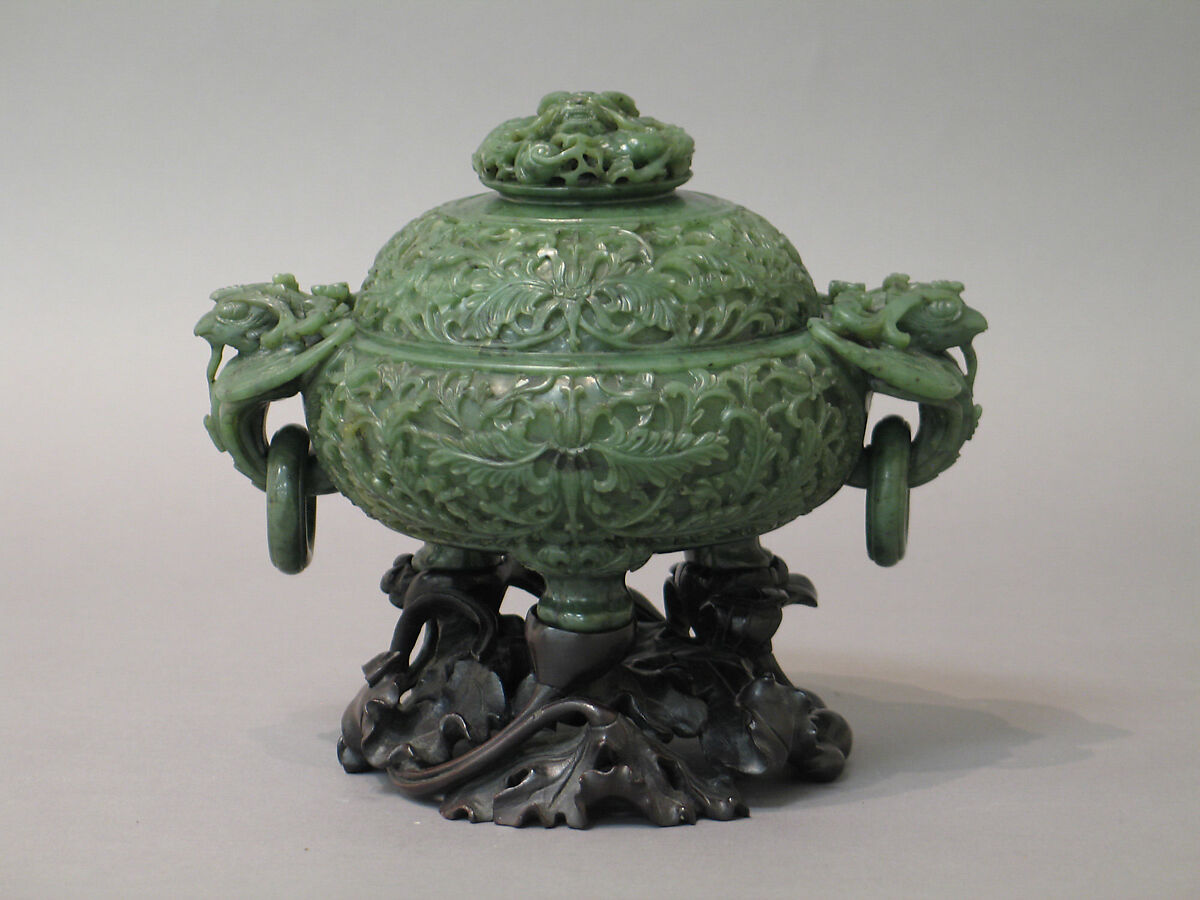 Incense burner with cover, Jade (nephrite), China