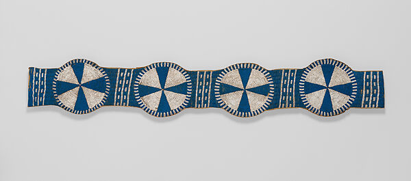 Blanket strip, Tanned leather and glass beads, Central Plains, probably Lakota/Teton Sioux, Native American