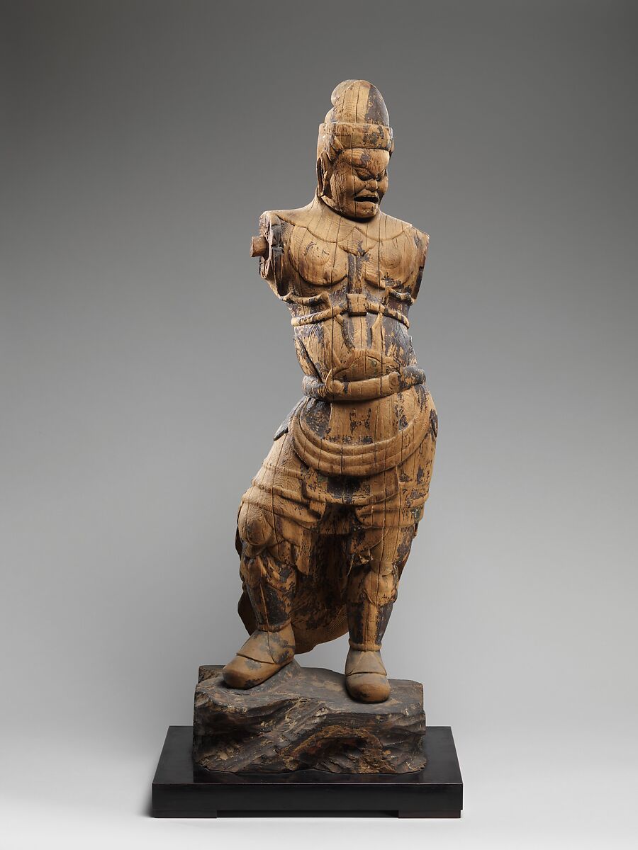 One of the Four Heavenly Kings, Wood with traces of color, Japan