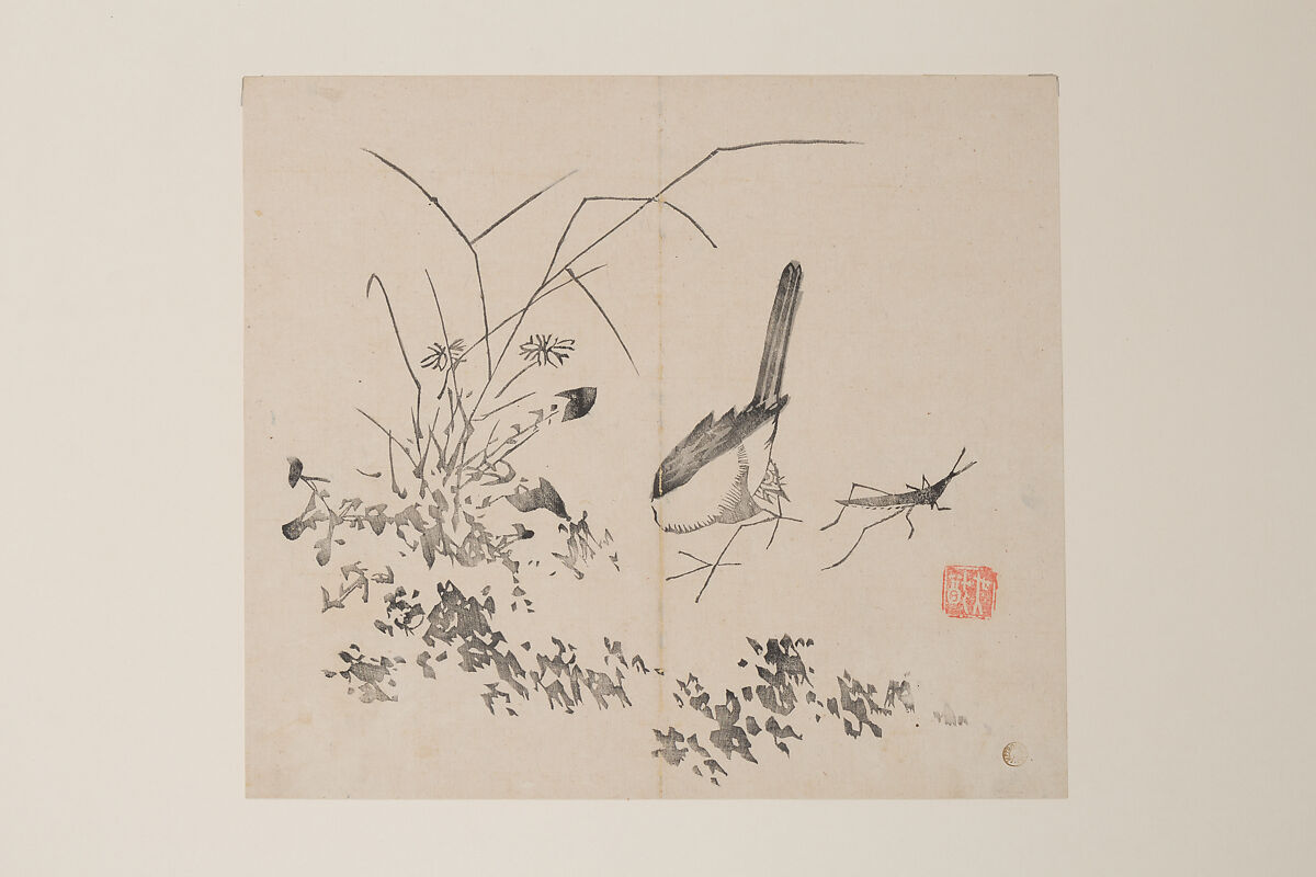 Leaf from the Ten Bamboo Studio Manual of Painting and Calligraphy, Individual leaf from a printed book; ink and color on paper, China