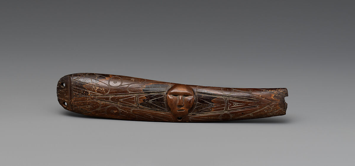 Handle fragment (?), Walrus ivory, Old Bering Sea II, Native American
