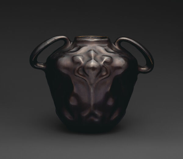 Feroza vase with handles, J. B. Owens Pottery Company, Earthenware, American