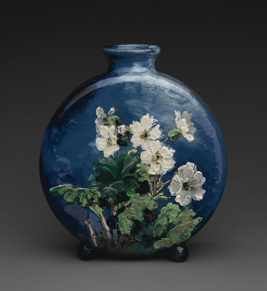 Vase with primroses, M. Louise McLaughlin, Earthenware, American
