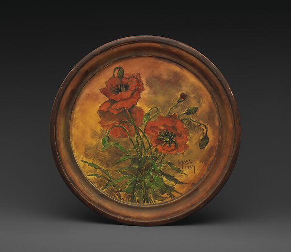 Plaque with poppies, M. Louise McLaughlin, Porcelain, American
