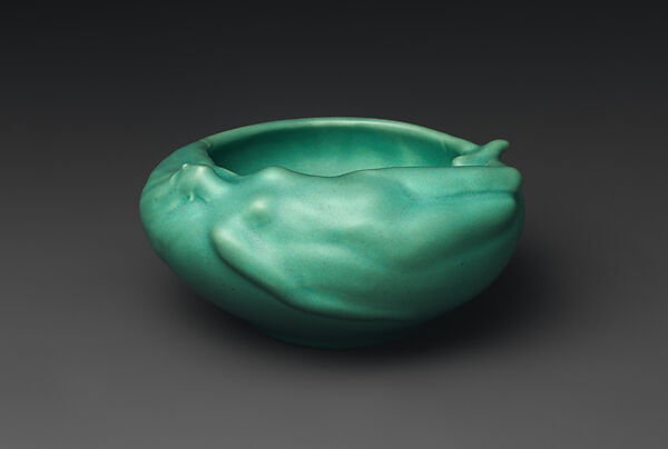 Bowl with nude, Anna Marie Valentien, Earthenware, American