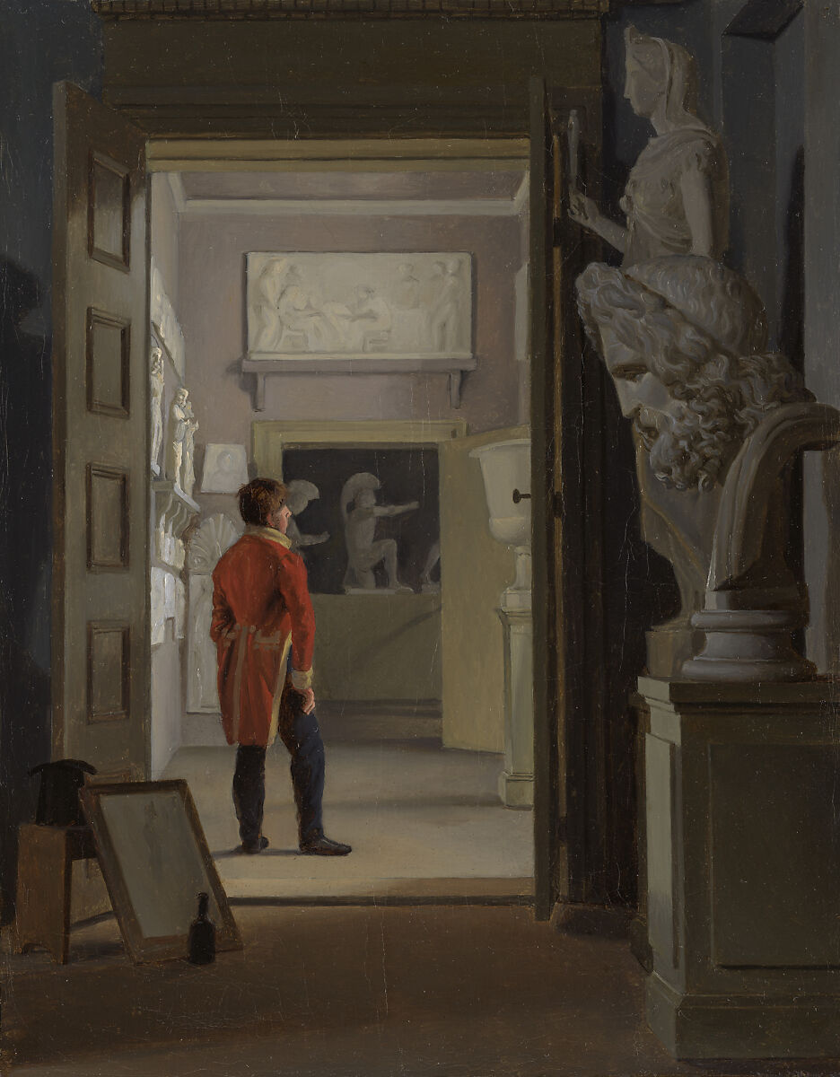 The Hall of Antiquities at Charlottenborg Palace, Copenhagen, Adam August Müller, Oil on canvas