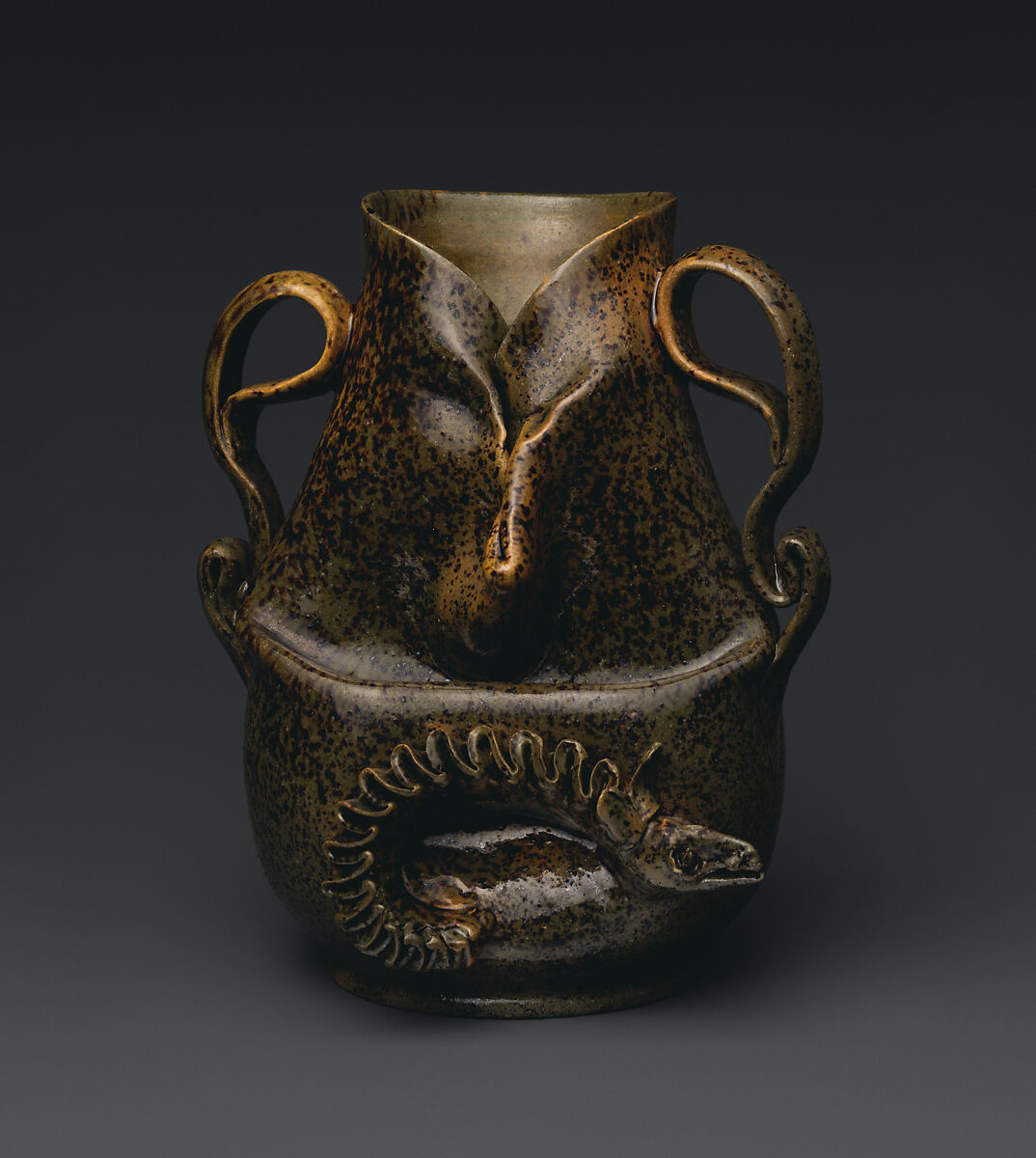 Pitcher, George E. Ohr, earthenware, American
