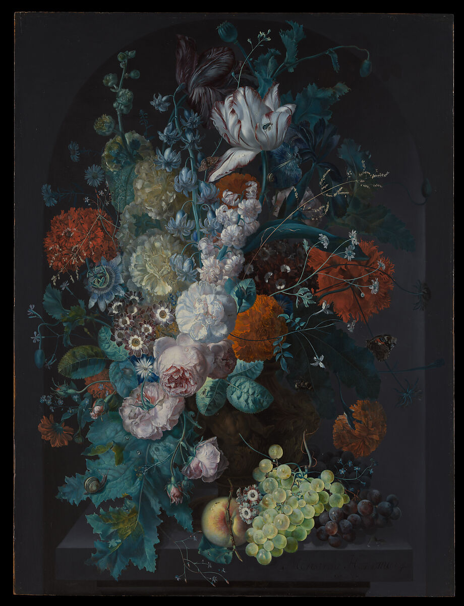 A Vase of Flowers, Margareta Haverman, Oil on wood