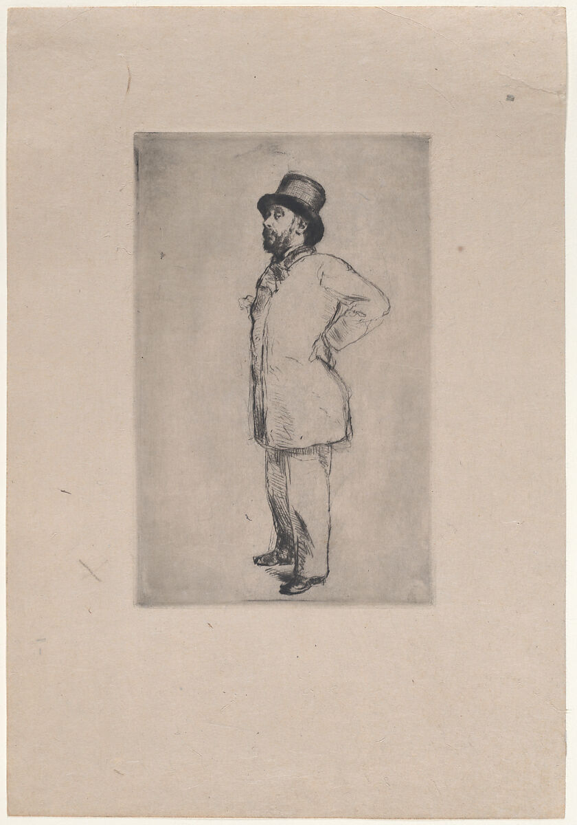 Portrait of Edgar Degas, wearing a hat, Marcellin Desboutin, Drypoint; first state of two