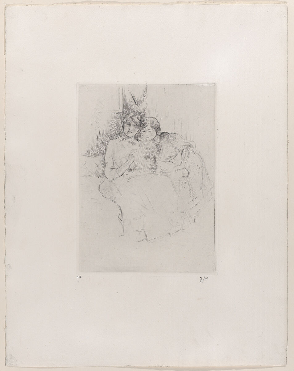 The Drawing Lesson (Berthe Morisot and her Daughter), Berthe Morisot, Drypoint on wove paper