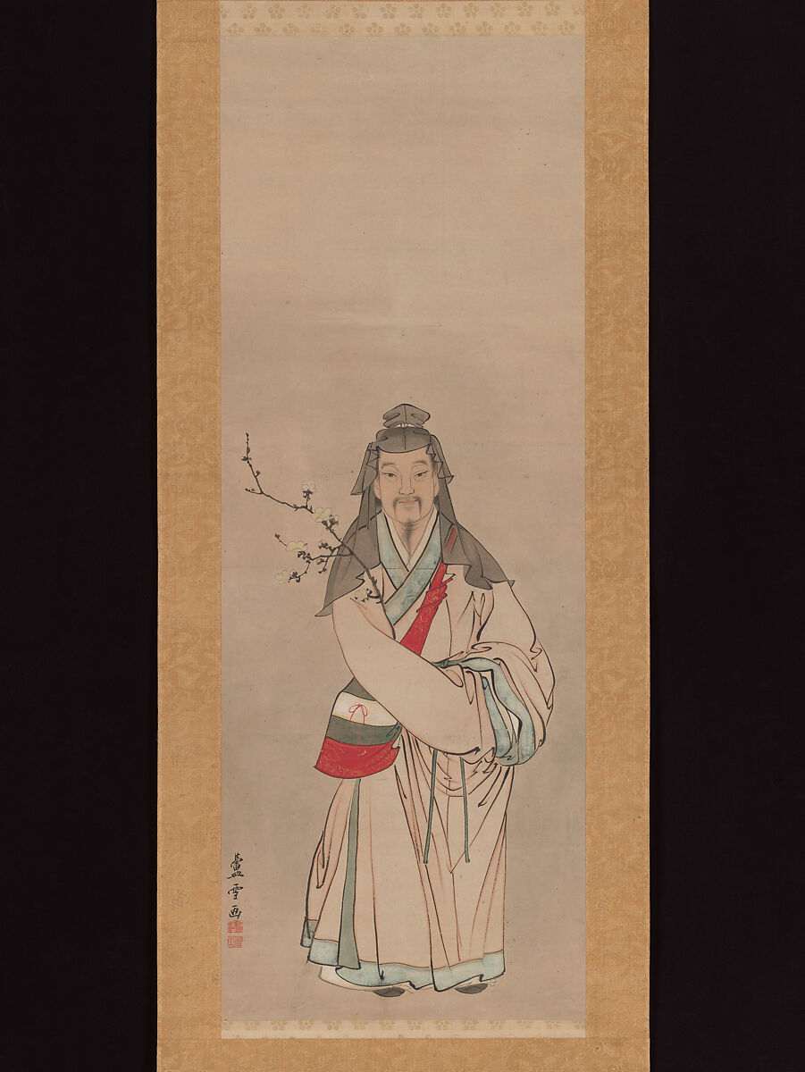 Tenjin Traveling to China, Nagasawa Rosetsu 長澤蘆雪, Hanging scroll; ink and color on paper, Japan