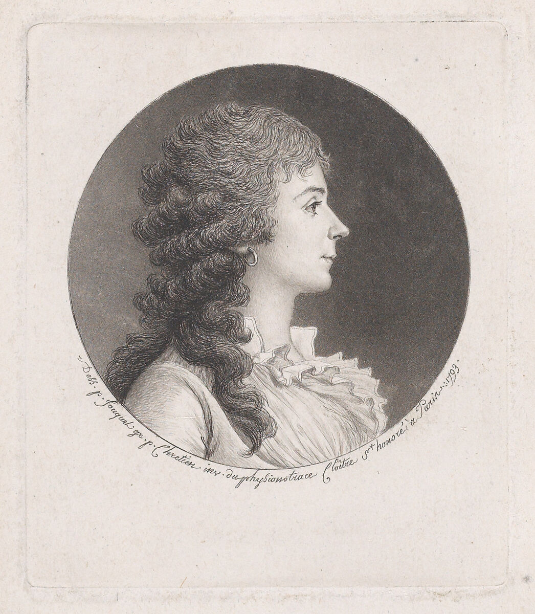 Portrait of Madame Roland, Gilles Louis Chrétien, Etching and aquatint