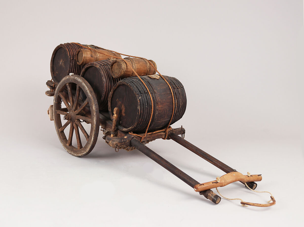 Cart and barrels, Wood, iron, string