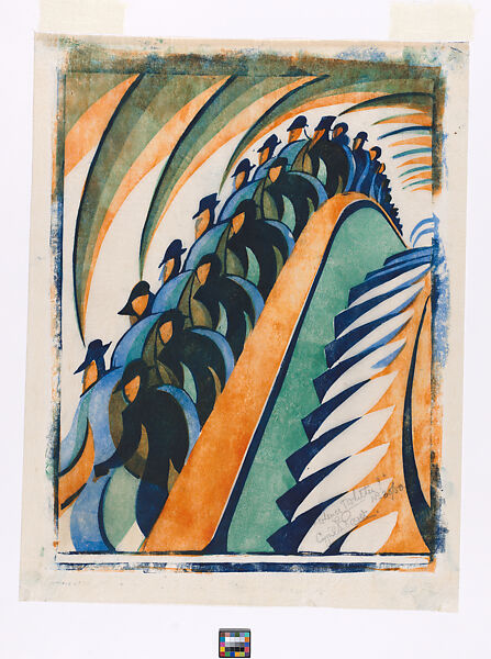 Whence & Whither?, Cyril E. Power, Linocut on Japanese paper