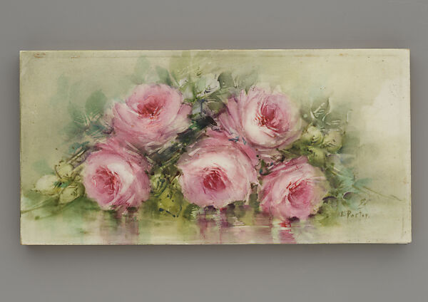 Bouquet of Roses, Charles Ethan Porter, Enamel on porcelain, American
