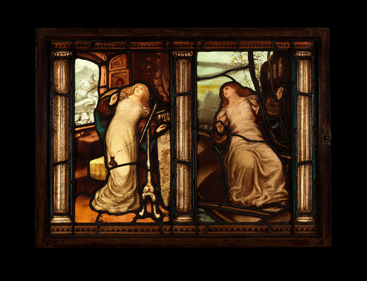 The Lady of Shalott stained glass window, Matthys Maris, Stained glass, American or English