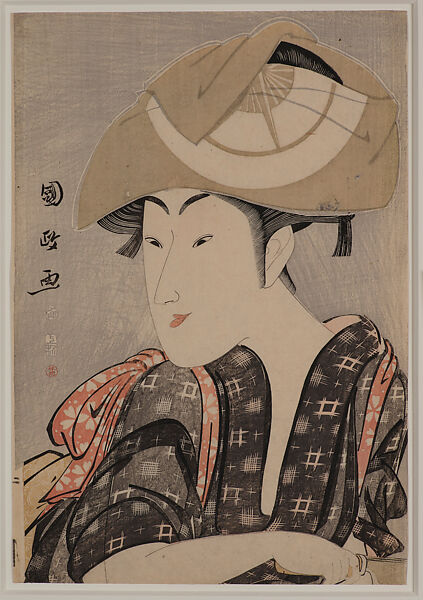 The Actor Iwai Kumesaburō I as Yae, the Wife of Sakuramaru, Utagawa Kunimasa, Woodblock print (nishiki-e); ink and color on paper; vertical ōban, Japan
