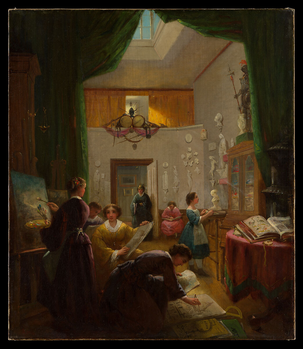 Art Students, Louis Lang, Oil on canvas, American