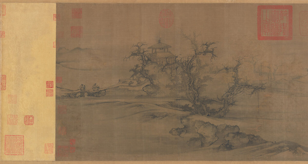 Old Trees, Level Distance, Guo Xi, Handscroll; ink and color on silk, China