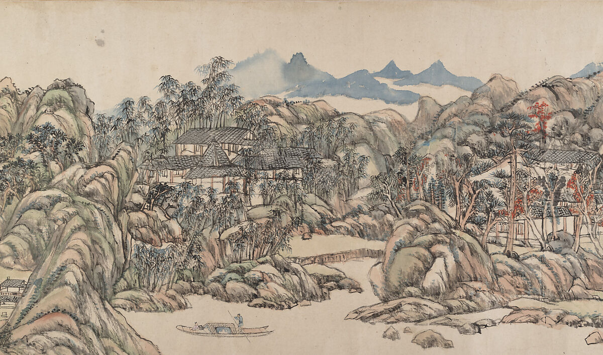 Wangchuan Villa, Wang Yuanqi, Handscroll; ink and color on paper, China