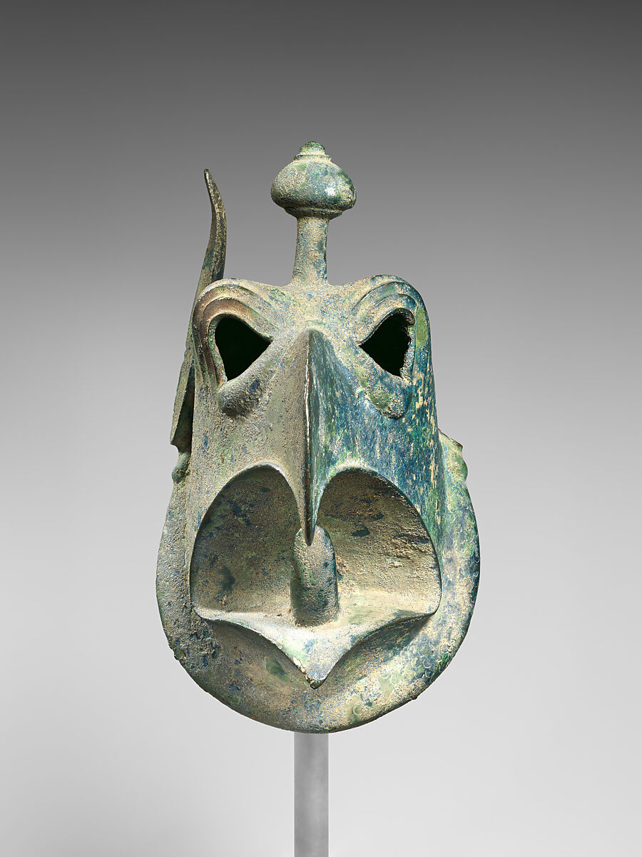 Bronze head of a griffin, Bronze, Greek