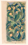 Hyde Park, Sybil Andrews, Color linocut on Japanese paper