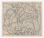 Haymaking (preparatory drawing), Lill Tschudi, Graphite and gouache