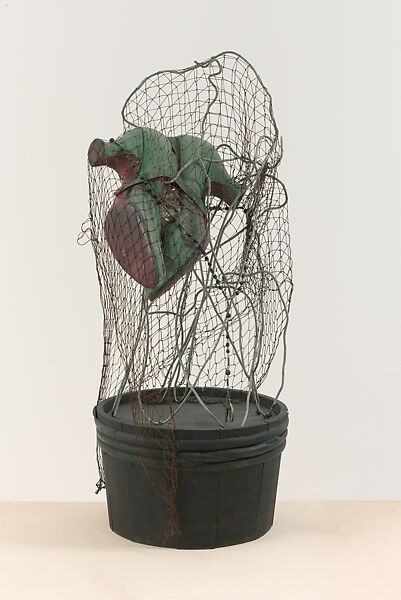 Srdce inkognito (Incognito Heart), Ladislav Zivr, Leather, textile, wood, wire, netting, metal, and cellophane
