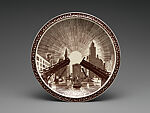 Our America luncheon plate with Chicago's Michigan Avenue Bridge, Rockwell Kent, Earthenware, American