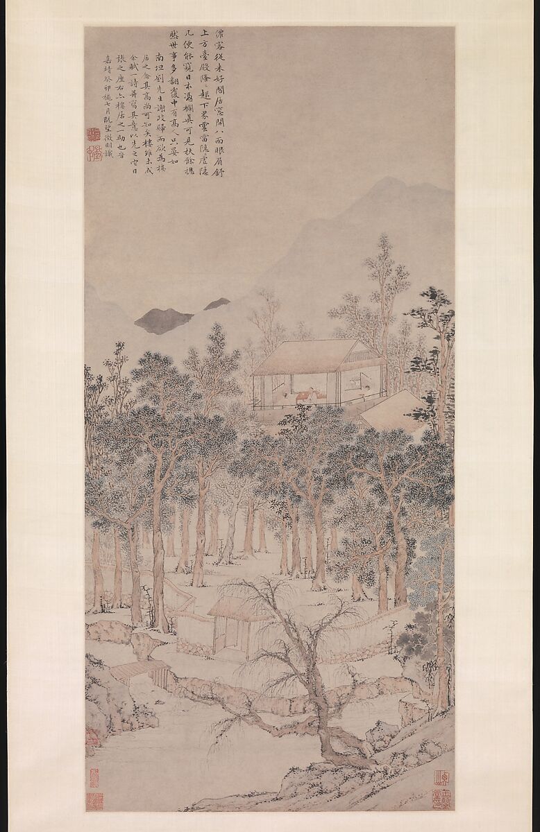 Living Aloft, Wen Zhengming, Hanging scroll; ink and color on paper, China