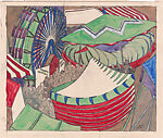 Village Fair (double-sided drawing), Lill Tschudi, Gouache and graphite (recto); graphite (verso)
