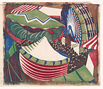 Village Fair I, Lill Tschudi, Linocut on Japanese paper