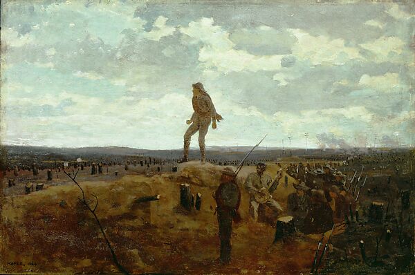 Defiance, Inviting a Shot before Petersburg, Winslow Homer, Oil on panel, American
