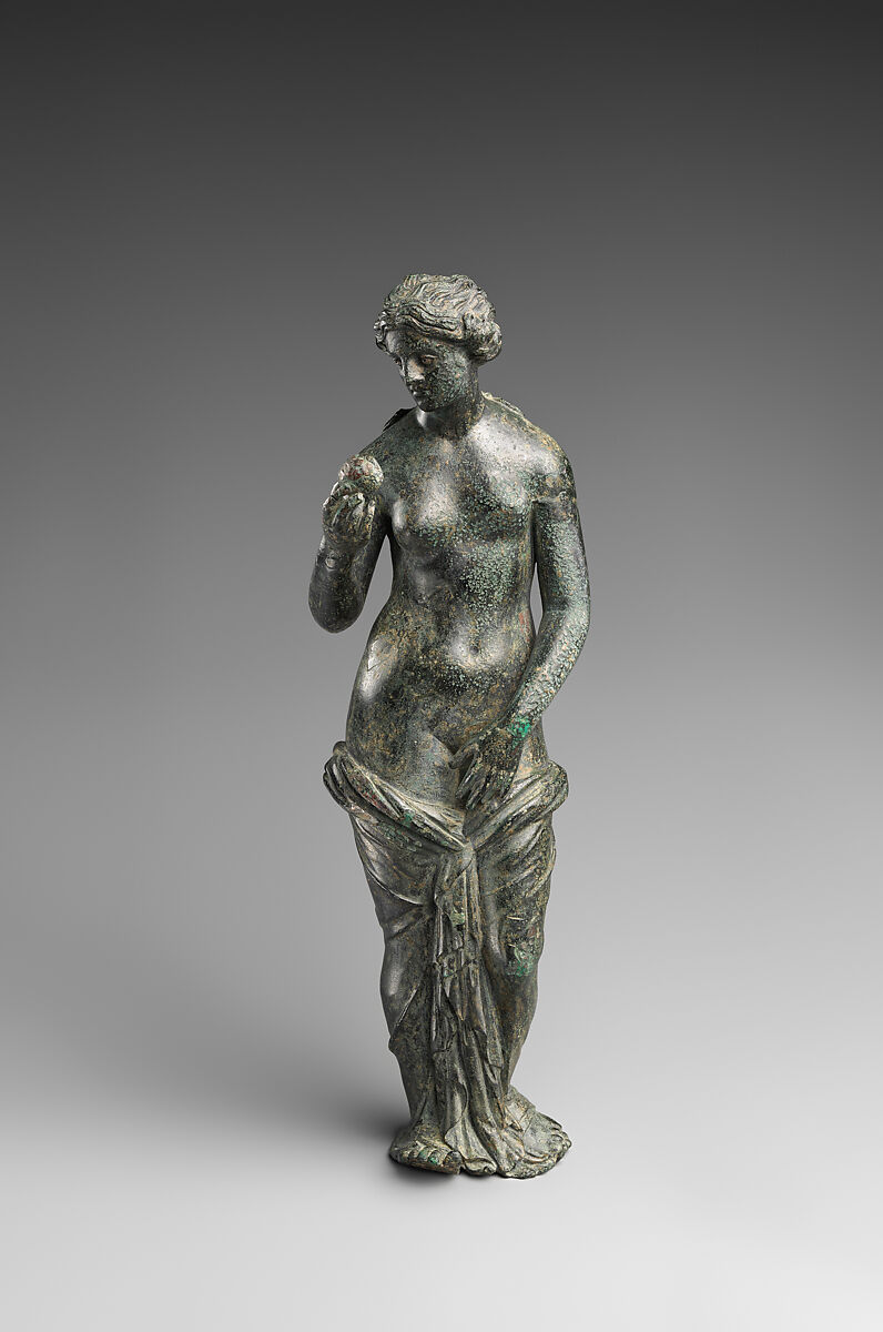 Bronze statuette of Aphrodite with silver eyes, Bronze, Greek