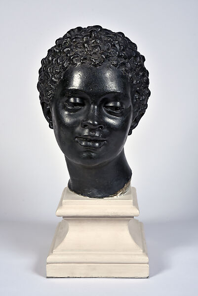 Head of a Woman, Jean Antoine Houdon, Plaster and paint