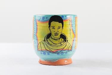 Portrait Cup: Mae Jemison, Roberto Lugo, Glazed ceramic