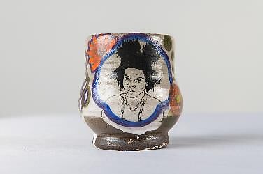 Portrait Cup: Jean-Michel Basquiat, Roberto Lugo, Glazed ceramics