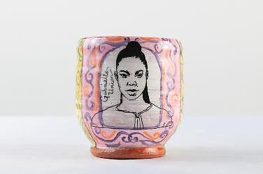 Portrait Cup: Gabrielle Union, Roberto Lugo, Glazed ceramics